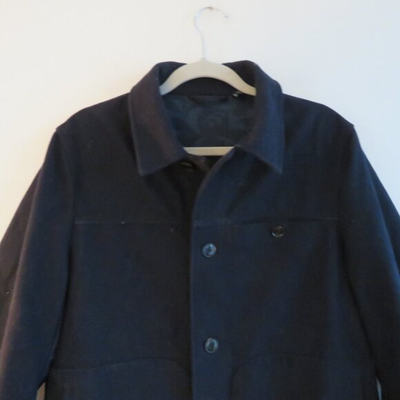 TED BAKER Huey Wool Blend Trim Fit Jacket in Navy Preppy Fall - Men's Size 3 / M - Picture 3 of 15